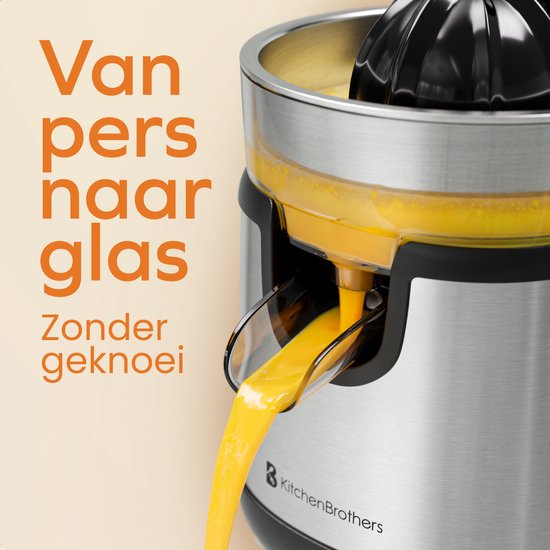 KitchenBrothers Citruspers - Met Uitloop en Handvat - 0.35L - RVS