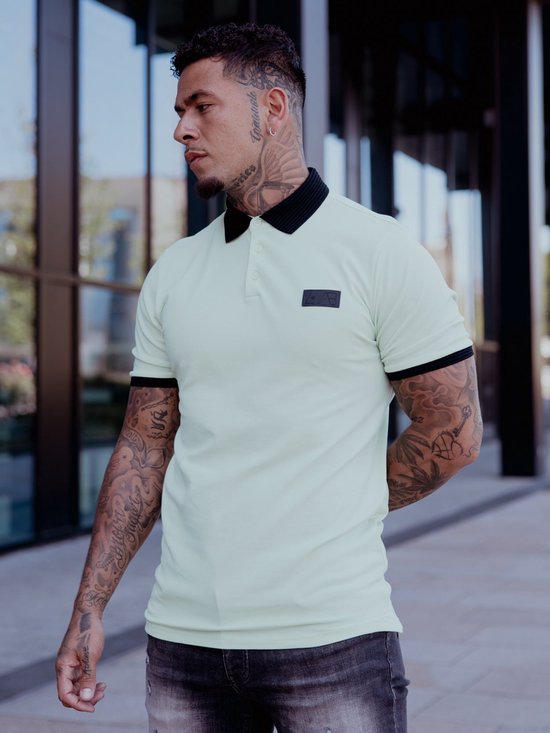 AB Lifestyle - Regular Polo | Pastelgroen / Zwart - Heren - Maat: XS