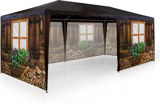 Casaria Partytent - Paviljoen 18m² 3x6m met 6 Zijpanelen - Apres Ski