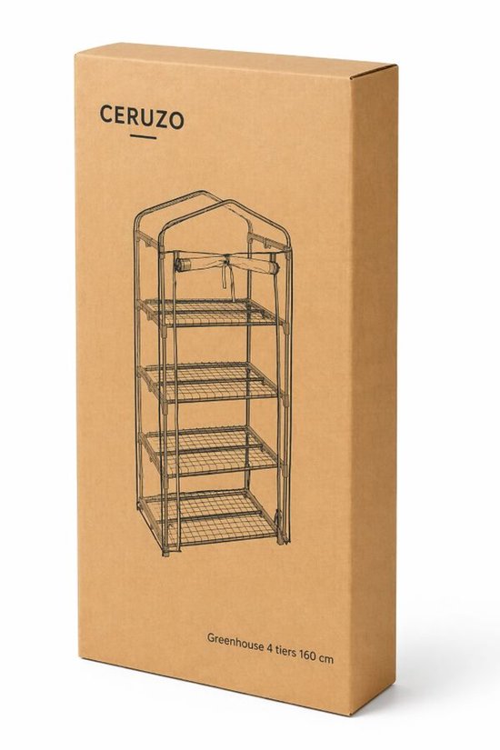 Ceruzo Broeikas 4 Verdiepingen – 160 cm – Foliekas – Balkon Kas
