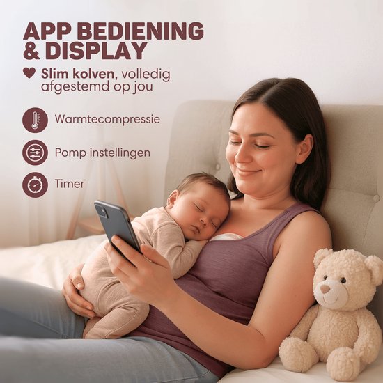 Vulpes Goods® BabyCare - Elektrische Borstkolf Elite - Handsfree Borstkolf - Dubbele Draadloze Borstkolf - Warmtecompressie - BPA-Vrij - App - Incl. Reiskoffer, Borstschildverkleiners, 60 Bewaarzakjes & Meer - Roze