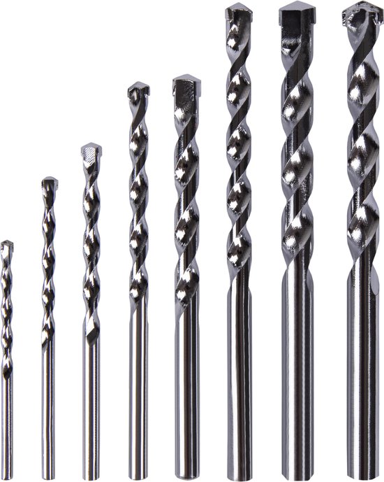 VONROC Steenboren bit set – 8 stuks – Ø3-10MM