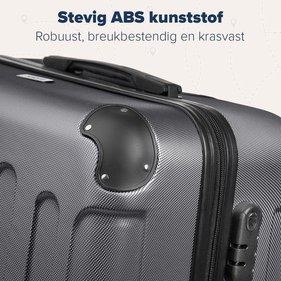TRVLMORE Kofferset - 2 Delig - 38L Handbagage en 110L Ruimbagage - Lichtgewicht - Trolley - Reiskoffer Set - Donkergrijs