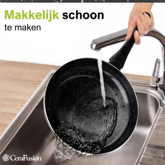CeraFusion Keramische Pannenset 10-delig - Aluminium - PFAS vrij - Zwart