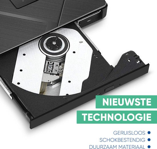 Serve 4-in-1 Externe CD / DVD Speler & Brander voor PC, Laptop & Mac iOS - Plug & Play - SD & Micro SD Kaartsleuf + USB Hub