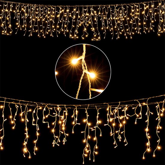 Lichtsnoer 200 LED - 10 m (5m lichtsnoer + 5m aanloop) - Lichtjes Warm Wit