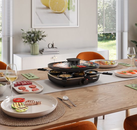 Tristar Gourmetset - RA-2760 Clean Air - Ingebouwde afzuiging - 1100W - Bakplaat 6 personen - Zwart