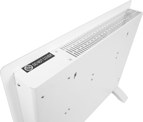 VONROC Luxe elektrische kachel - glazen paneel – 750W/1500W - Verwarmt ruimtes tot 18m2 - Bediening via app (via Wifi) of handmatig – Instelbare thermostaat en timer - Wit