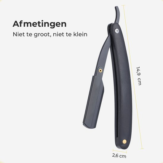 Gandria Shavette Open Scheermes - Klassiek Klap Scheermes - Barbiersmes & Kappersmes - Safety Razor - Straight Razor voor Mannen - Incl. 60 Scheermesjes