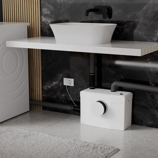Juskys – Opvoerinstallatie – 600 W – 42 x 27 x 24 cm – Voorzien Van Geïntegreerde Vermaler En 3 Inlaten – Voor Kelder En Toilet – Wit Polypropyleen
