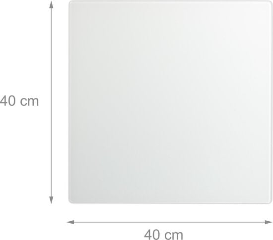 magneetbord glas - 40 x 40 cm - 3 magneten - marker - houder - wit