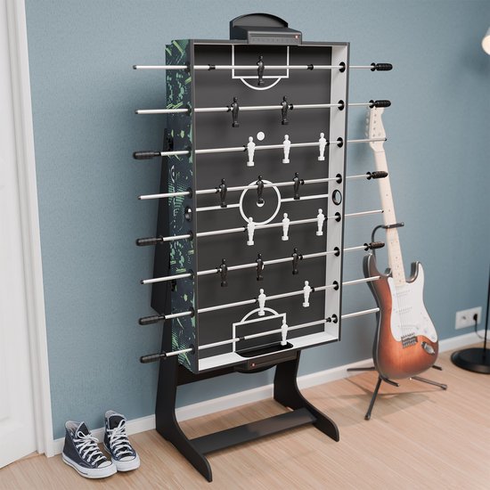 Juskys Multi-Speeltafel 5 in 1 - 104 x 58 x 73 cm - Biljart / Tafelvoetbal / Hockey / Tafeltennis / Basketbal - Incl. Toebehoren