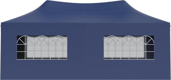 LifeGoods Partytent - Paviljoen - EasyUp - Opvouwbaar - 4 Zijwanden - Waterdicht - Met Draagtas met wieltjes - 300 x 600 cm - Donkerblauw