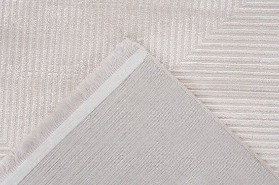 Pierre Cardin by Lalee - Garnier - Luxe Vloerkleed met 3D-effect en Franjes - 160 x 230 cm - Acryl & Viscose - Ivory