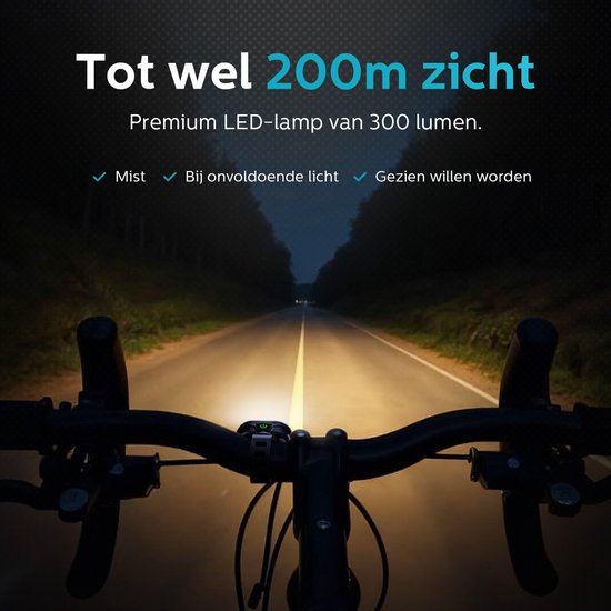Inlustro Smart Fietslamp Set - Achterlicht met Remsensor / Zadelbevestiging - LED Fietslampjes Rood en Wit - Fietslicht Koplamp Voorlicht - USB Oplaadbaar / Waterdicht