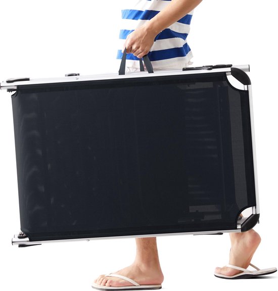 Casaria Ligstoel Malta Comfort – met Zonnedak 210 cm - Antraciet