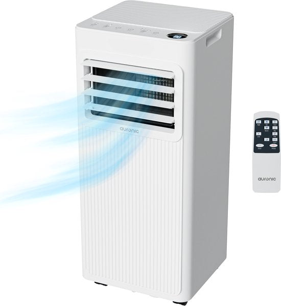 Auronic Mobiele Airco - 7.000 BTU - 3-in-1 - Airconditioning met 2 Raamafdichtingskits - Ventilator - Ontvochtiger - tot 20m² koelen - Wit