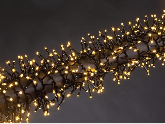Kuma LED, lichtslinger, 12 m, 1020 leds, warmwit, zwarte kabel, voor binnen en buiten, modulator, 24 V