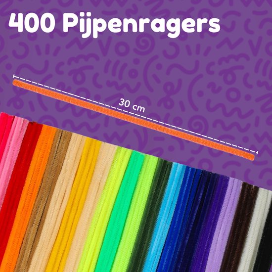 Vaive Pijpenragers & Wiebeloogjes 450-delig - Knutselset - Knutselen Meisjes & Jongens - Knutselkoffer - Knutselspullen Kinderen - Knutselpakketten