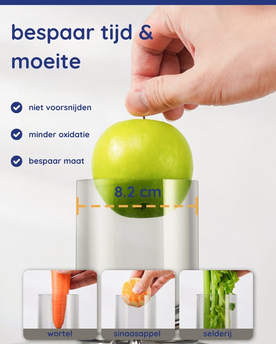 Safecourt Kitchen Sapcentrifuge – 3 Snelheden & Schuimseparator – 1200 W – 32 x 19 x 41 cm – Zilver