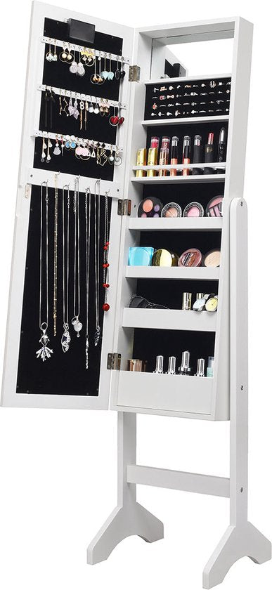 Coast 18 Led sieradenkast Hulbare sieraden Splank Mirror Cabinet voor make -up wit