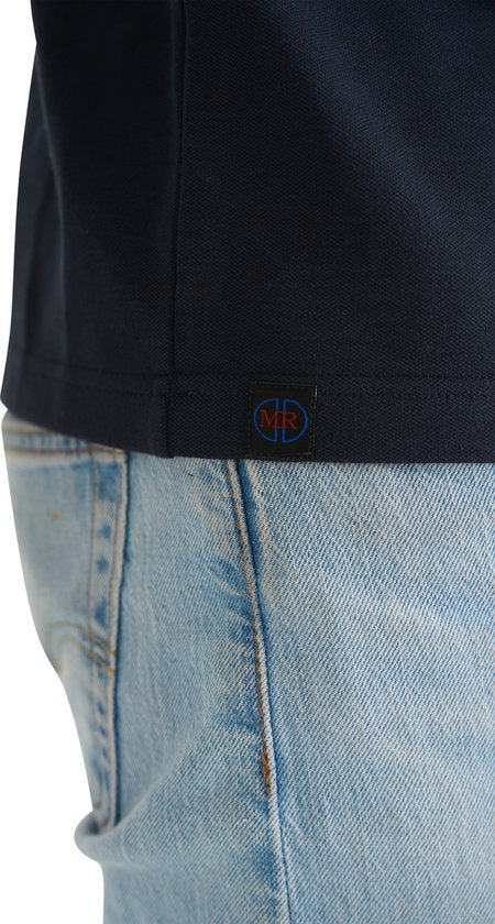 Mario Russo Pique Longsleeve Shirt - Trui Heren - Sweater Heren - Coltrui Heren - L - Navy