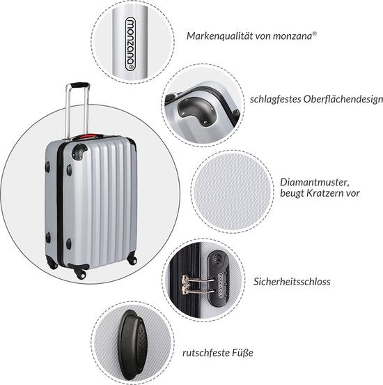 Monzana Hard case koffer Baseline XL Zilver