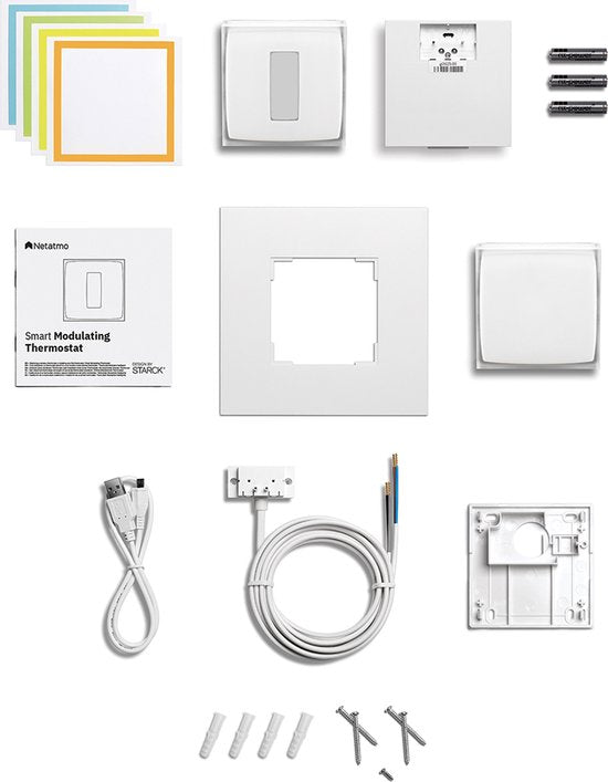 Netatmo Slimme Thermostaat Modulerend - Smart Thermostaat voor CV - Werkt met Google Home, Alexa & Apple Homekit - Draadloos - Wit