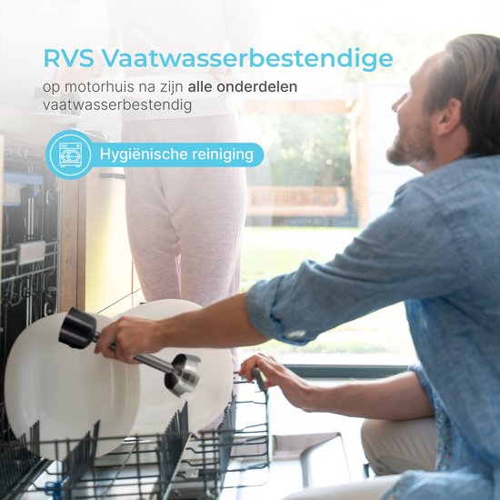 Goodforce Staafmixer – krachtig & vaatwasserbestendig – 12 snelheden + turbofunctie – 1000W – PFAS-vrij