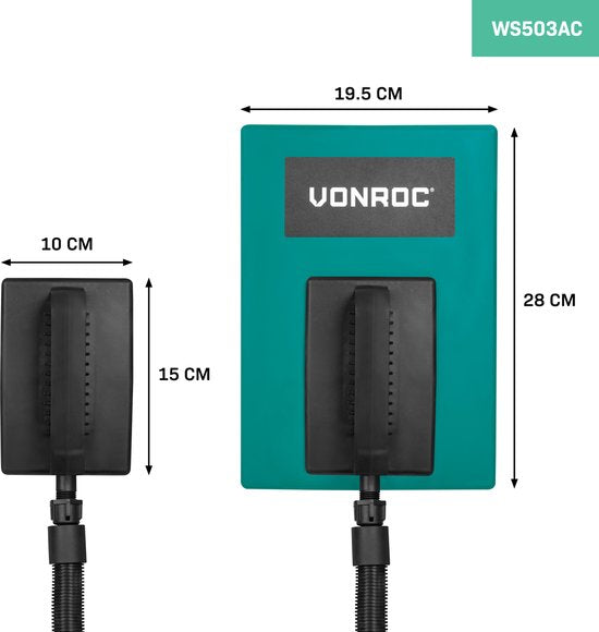 VONROC Behangafstomer - 2300W - 4.5L - 4m slang – Incl. krabber – Met grote én kleine stoomplaat