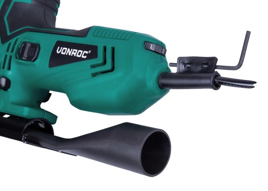 VONROC Decoupeerzaag – 550W – Ergonomische T handgreep – Stofafzuiging – 4 pendelstanden