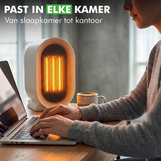 Travelhawk Elektrische Verwarming - Keramische Kachel - 3 Standen - 1200W Heater - Elektrische Kachel met LED Indicatie - Roterend - Zwart