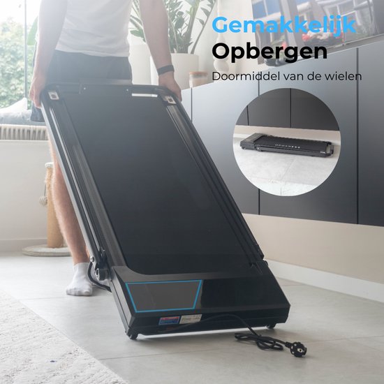 Loopband 1-12km/u – Walking Pad – Loopband Inklapbaar – Wandelband – Met Hellingfunctie – Incl. Tablethouder, Afstandsbediening en App