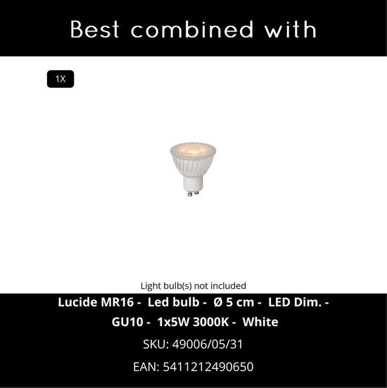Lucide HESTER - Leeslamp - 1xGU10 - Wit