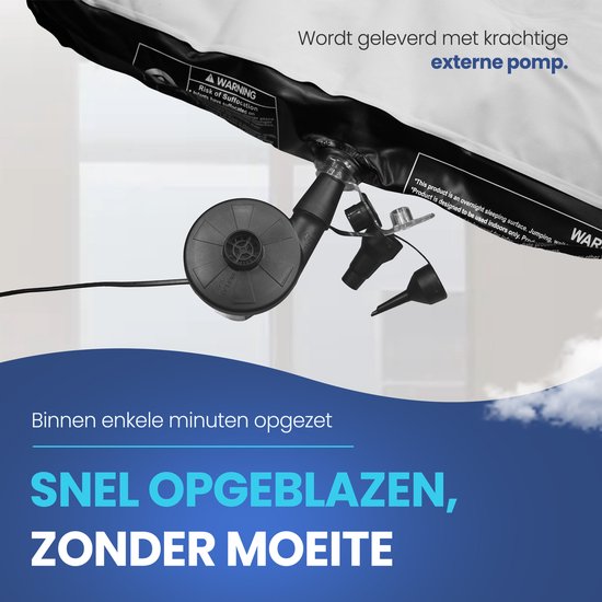 FLOAT Gemina - 3in1 Luchtbed met Elektrische pomp - 190x99x20 cm - Stevig Luchtmatras - Lichtgewicht voor camping - Twee 1 persoons luchtbedden