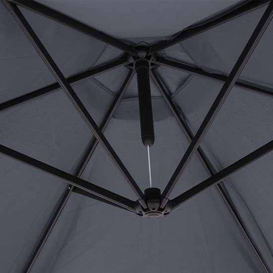 Kingsleeve Zweefparasol - Ø300cm UV bescherming 80+ - Antraciet