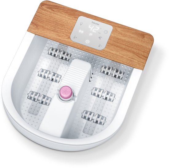 Beurer FB 65 Elektrisch voetenbad - Voetmassage - Trillings-en bubbelmassage - Aromatherapie - Infrarood - LED sfeerverlichting - Verwarming - Magnetische velden - Voetreflex rollers - 3 Pedicure-opzetstukken - Tot maat 51 - 3 Jaar garantie