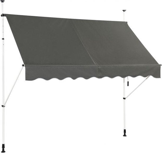 Coast Zonneluifel met Slinger - Waterdicht - 250 x 120 cm - Grijs