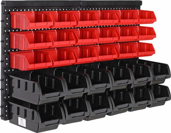 Monzana Wandrek - Stapelboxen 32 delig 64x38cm - Zwart