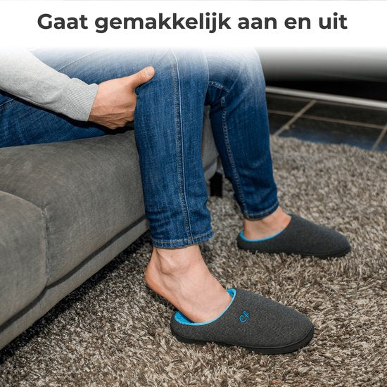 Pantoffels Heren - Sloffen - Maat 46/47 - Grijs - Anti-slip - Comfeet