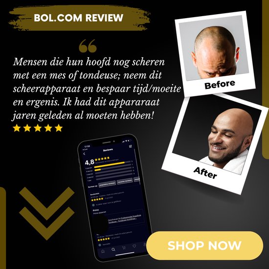 6-in-1 Scheerapparaat Mannen – Trimmer - Sansbeauté® SkullSharp V1 | 6 HEAD - Nat & Droog - Face Head & Hair Shaver – Hoofd Kaal Scheren - Opzetstukken - Elektrisch