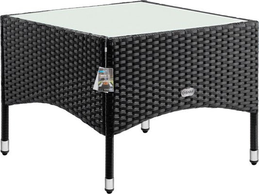 CASARIA Polyrattan Bijzettafel - Buiten 58x58x45cm - Zwart