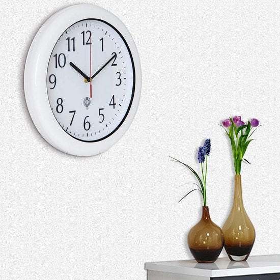 Monzana Wandklok - Automatische Tijdsverandering Waterdicht – Wit