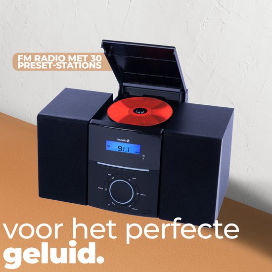 Denver FM Radio - MCA240 - 30 voorkeuzezenders - Incl. CD Speler - 22 x 16 x 33,5 cm - Zwart