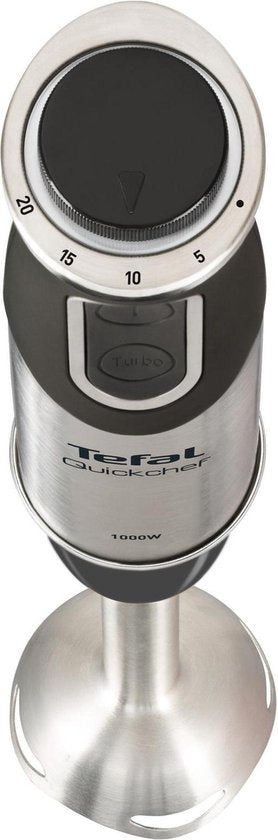 Tefal Quickchef HB6598 - Staafmixer - Inclusief Mengbeker en Hakmolen - Krachtige Prestaties - Zilver/Zwart - 1000W