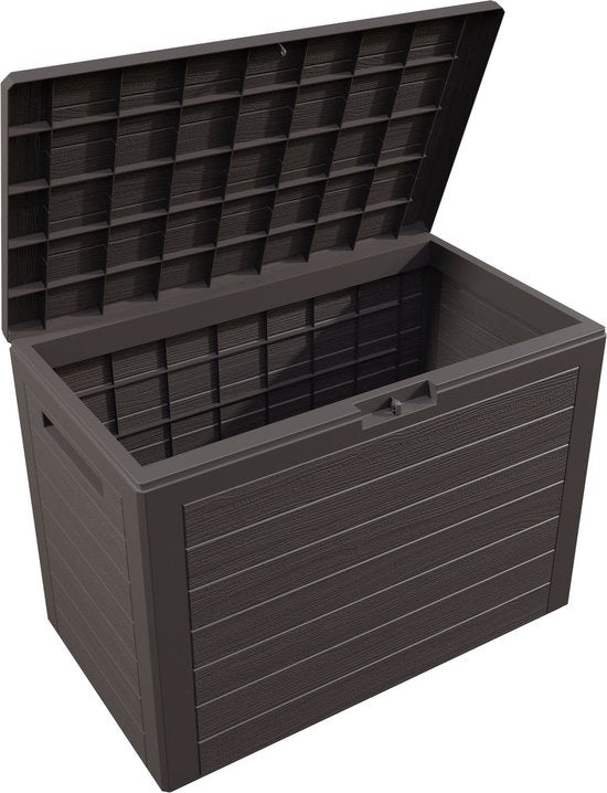 Casaria Tuinkussen Opbergbox – 190L Kunststof UV Bestendig - Bruin