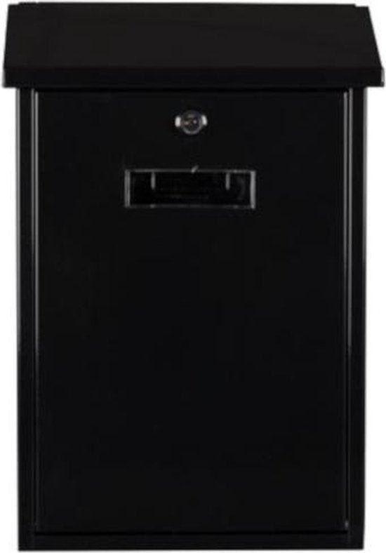 Perel Brievenbus Rio, wand- en paalmontage, met naamplaatje, incl. 2 sleutels, afmetingen (H x B x D) 39.5 x 27 x 10 cm, zwart