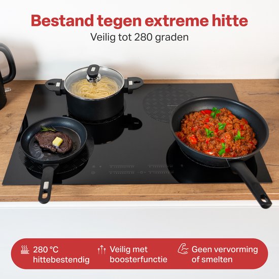 AoraKitchen Inductie Beschermer - 6 Stuks - tot 280 °C - Onderzetters Pannen - Kookplaat Beschermer - Pannenbeschermer
