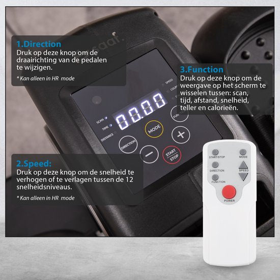 Saaf Mini Elektrische Hometrainer – Met Afstandsbediening - Weerstandsbanden – 43 x 38,5 x 25 cm – Zwart