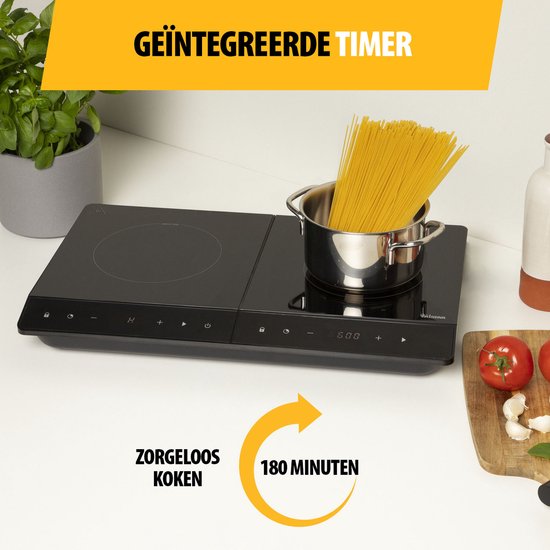 Tristar Luxe Inductiekookplaat 3500W - IK-6162 - 2 Kookzone - Timer tot 180 min - Zwart